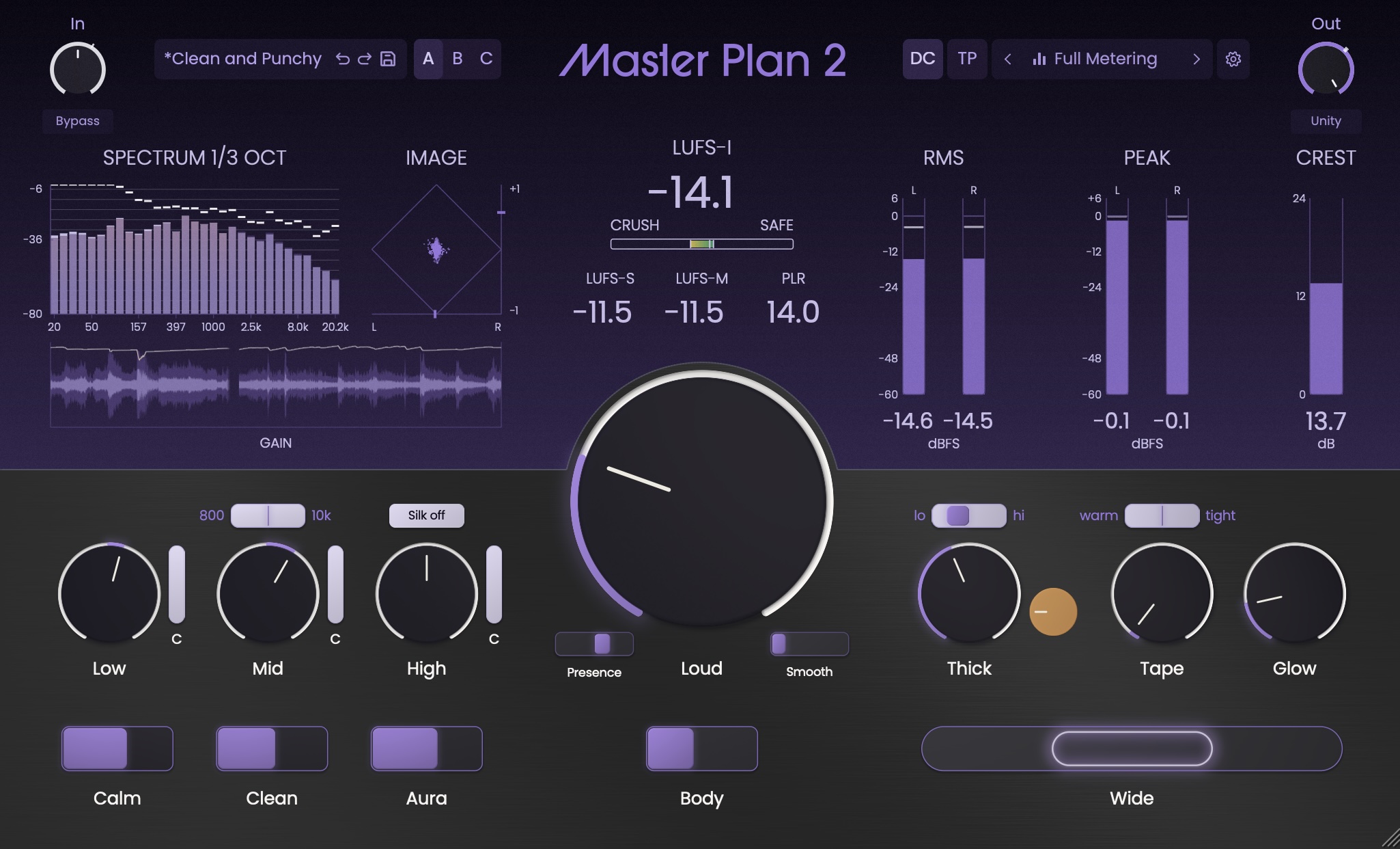 Master Plan 2 with purple full metering and dark controls